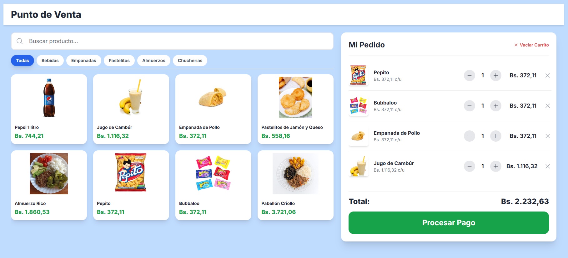 Terminal POS: Fotos de Productos, Categorías y Billetera Digital